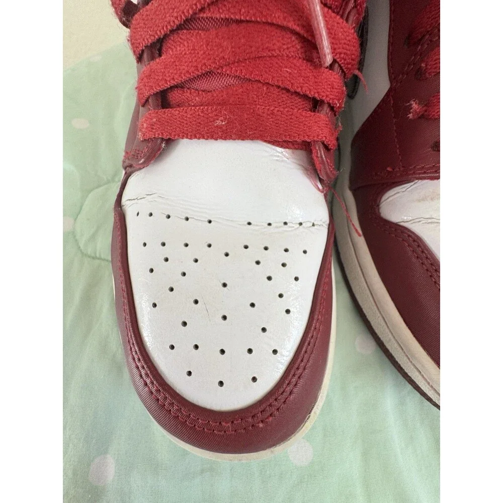 Jordan Air Jordan 1 Low Men’s Lace-Up Sneakers Burgundy/White/Black Size 9.5